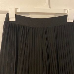 Pleated Black Maxi Skirt